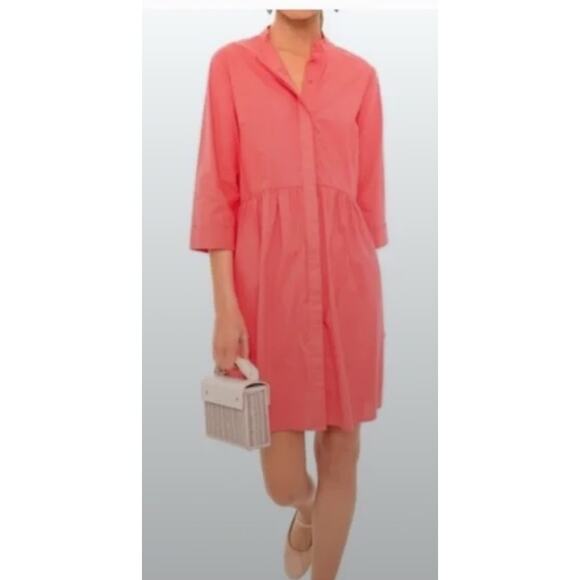 Tuckernuck Dresses & Skirts - Tuckernuck Women's Poppy Pink Cotton Poplin Royal Shirt Dress Mini XL